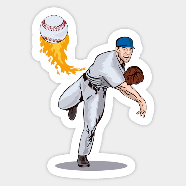 American Baseball Pitcher Retro Sticker by retrovectors